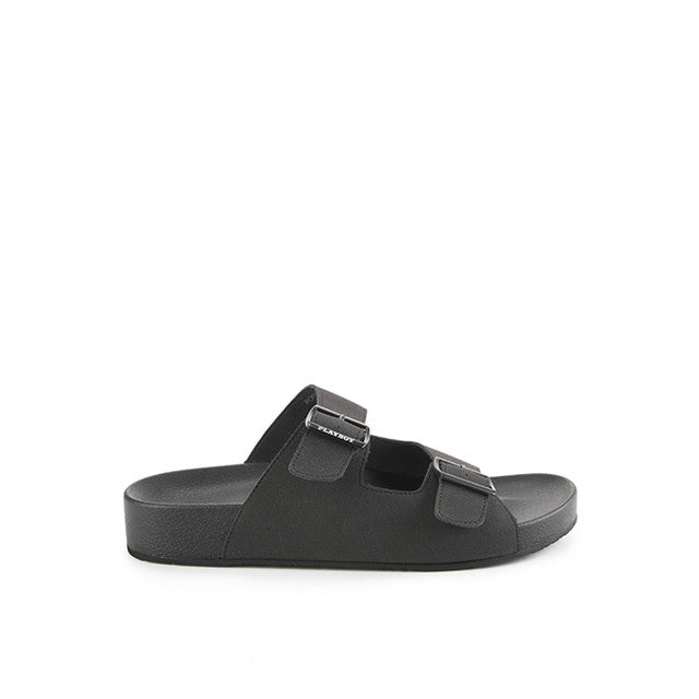 Playboy Sandal Pria Birrgenza Double Strap 2 In Black