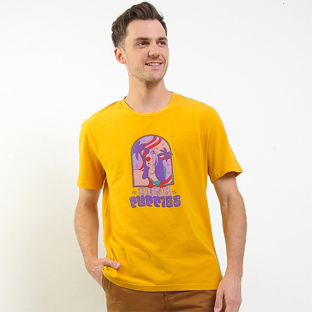 Hush Puppies Pakaian Pria T Shirt Gammal In Mustard