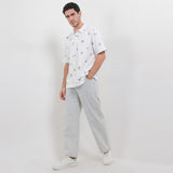 Obermain Pakaian Pria Polo Anchor In White