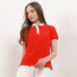 Hush Puppies Pakaian Wanita T shirt Melta Polo In Red