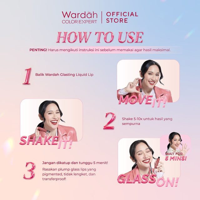 Wardah Glasting Liquid Lip 06 Ruby Sparks