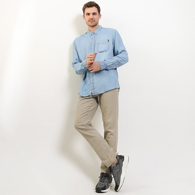 Hush Puppies Pakaian Pria Shirt Himmel In Light Blue