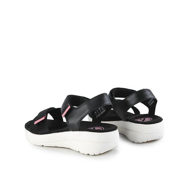 Hush Puppies Sandal Wanita Sandals Breathe Qtr Strap In Bold Black Leather