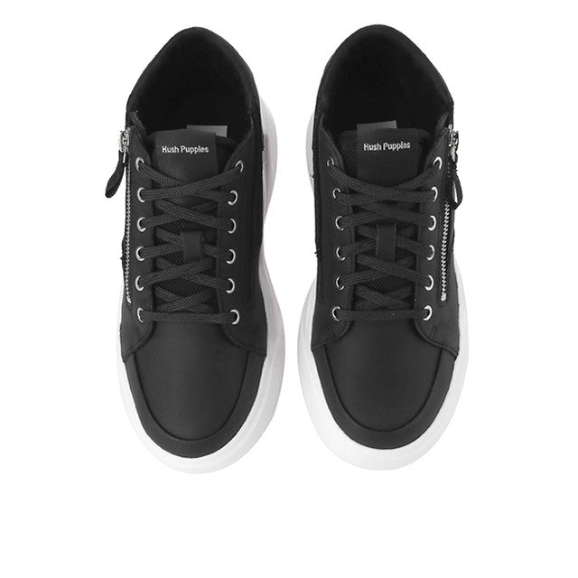 Hush Puppies Sepatu Wanita Sneakers Rush Hi Top Sneaker In Bold Black Leather
