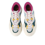 Hush Puppies Sepatu Wanita Sneakers Movement Lace Up In Coastal Teal Leather
