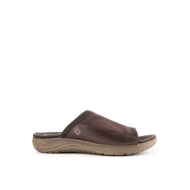 Hush Puppies Sandal Pria Activate Knit Slide In Brown
