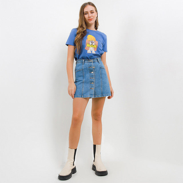 Hush Puppies Pakaian Wanita T Shirt Daidai In Blue