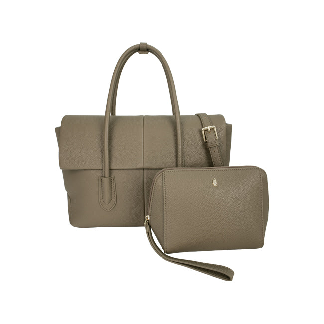 Hush Puppies Hailey Satchel (M) In Taupe