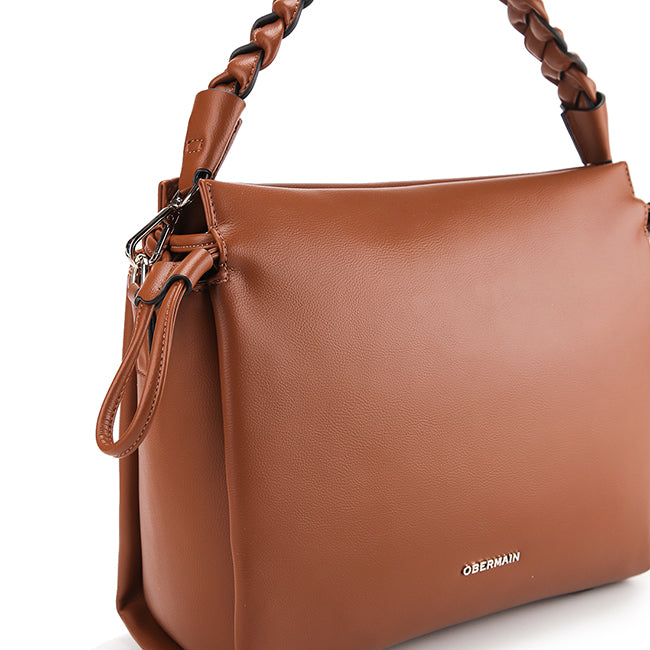Obermain Women Bags Harley Top Handle Bag (L) In Cognac