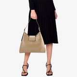Haisley Top Handle Bag In Dark Taupe