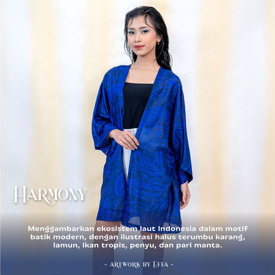 Sovlo Women SOVLO Jane Kimono - Outer Panjang Wanita Harmony_EF In Multicolor