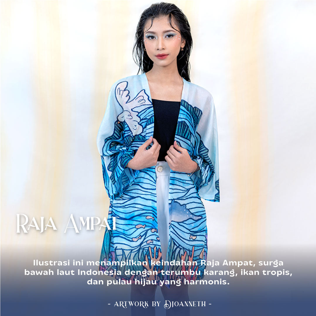 Sovlo Women SOVLO Jane Kimono - Outer Panjang Wanita Raja Ampat_JO In Multicolor