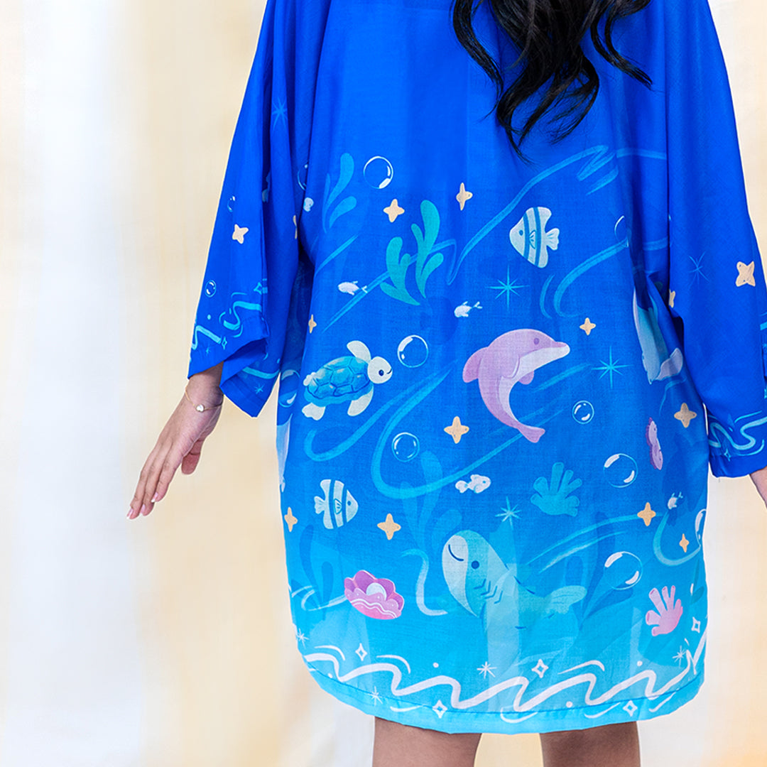 Sovlo Women SOVLO Jane Kimono - Outer Panjang Wanita Laut_RD In Multicolor