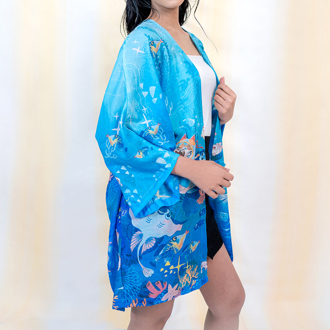 Sovlo Women SOVLO Jane Kimono - Outer Panjang Wanita Karimunjawa_ZA In Multicolor