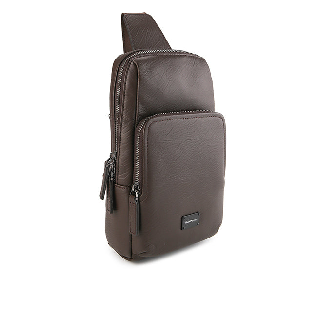 Hush Puppies Tas Pria Madison Chest Bag In Dark Brown