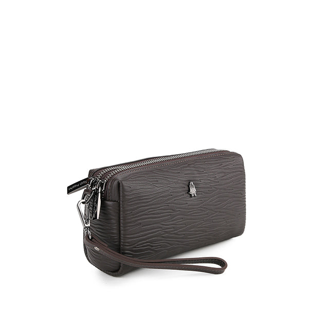 Hush Puppies Tas Pria Terence Clutch In Dark Brown