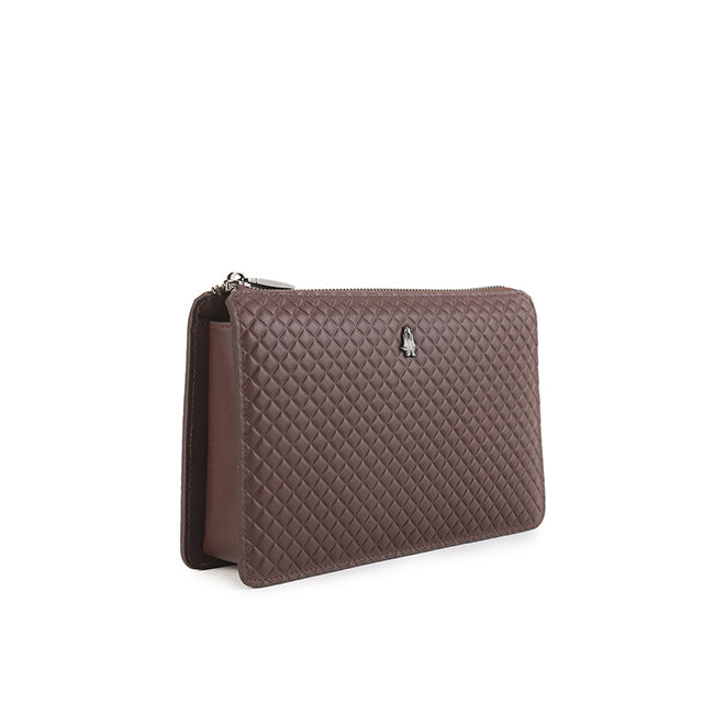 Hush Puppies Tas Pria Scottie Clutch In Dark Brown