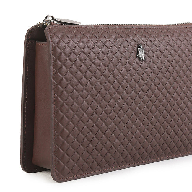 Hush Puppies Tas Pria Scottie Clutch In Dark Brown
