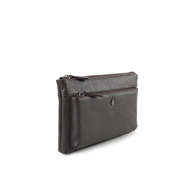Hush Puppies Men Bags Adam Clutch In Dark Brown