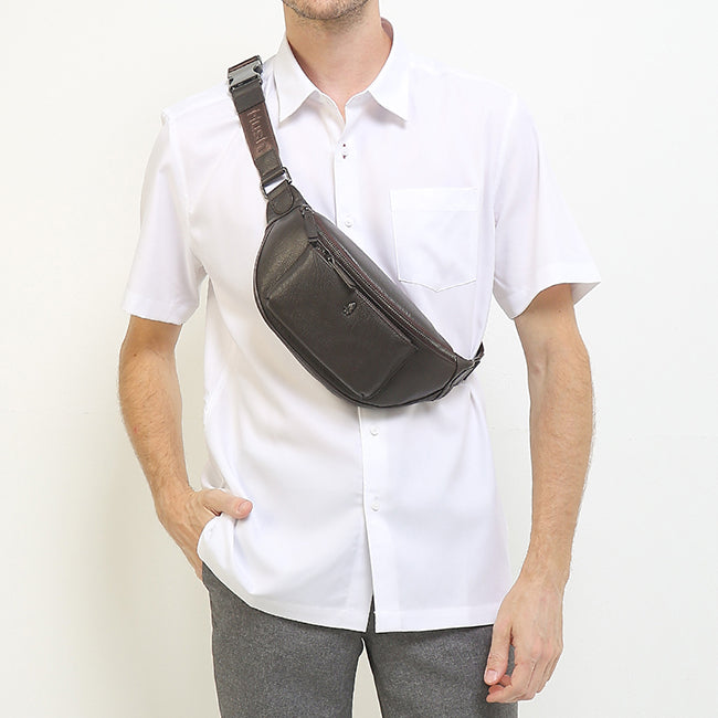 Hush Puppies Men Adam Waist Bag In Dark Brown
