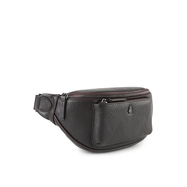 Hush Puppies Men Adam Waist Bag In Dark Brown