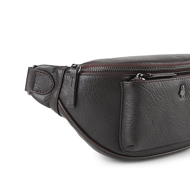 Hush Puppies Men Adam Waist Bag In Dark Brown