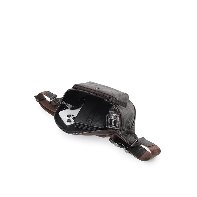 Hush Puppies Men Adam Waist Bag In Dark Brown