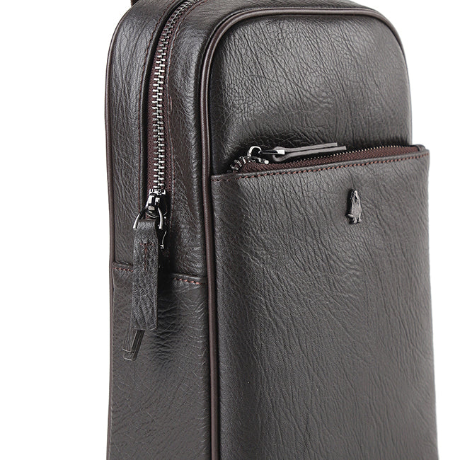 Hush Puppies Men Adam Chest Bag In Dark Brown