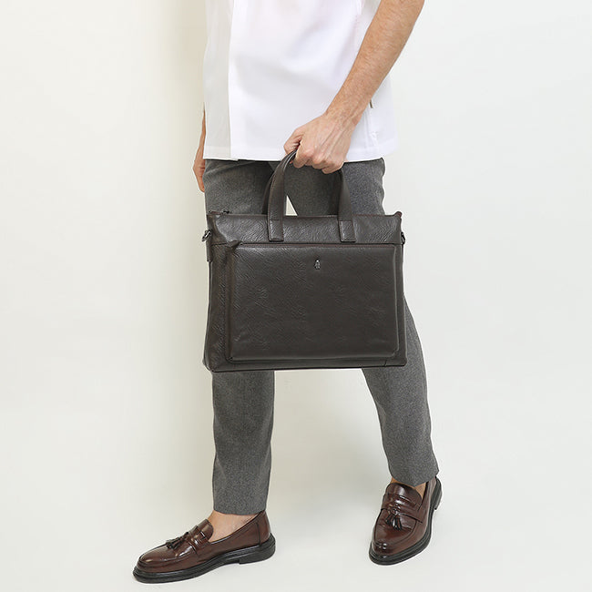 Hush Puppies Men Adam Document Bag In Dark Brown