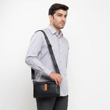 Hush Puppies Men Anthony Clutch / Messenger Bag In Black