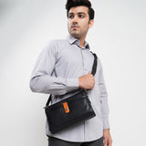 Hush Puppies Men Anthony Clutch / Messenger Bag In Black