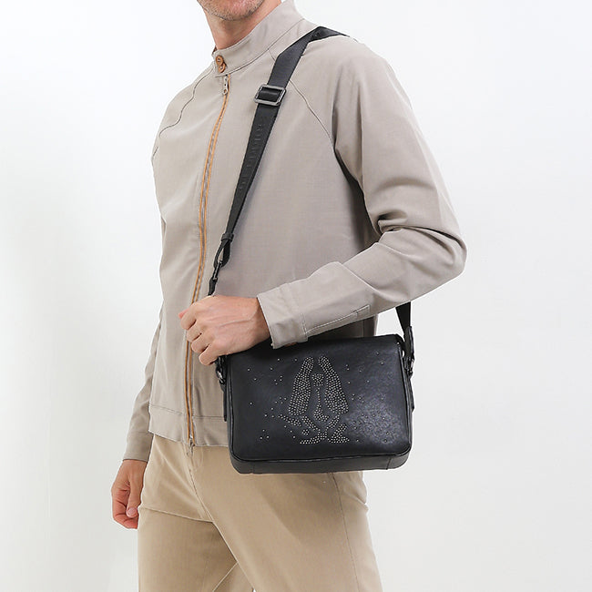 Hush Puppies Unisex Sparkle Messenger Bag In Black