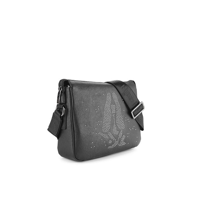 Hush Puppies Unisex Sparkle Messenger Bag In Black