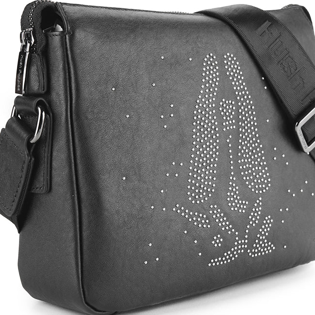 Hush Puppies Unisex Sparkle Messenger Bag In Black