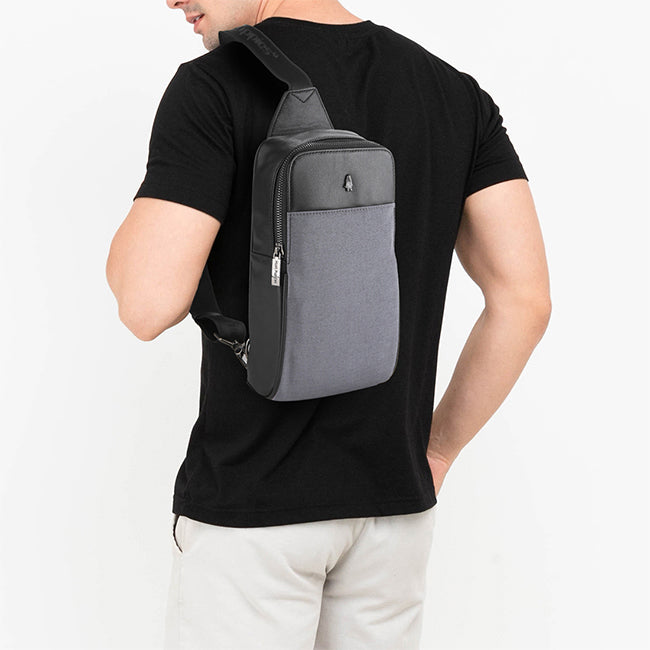 Hush Puppies Tas Pria Kristo Chest Bag In Grey