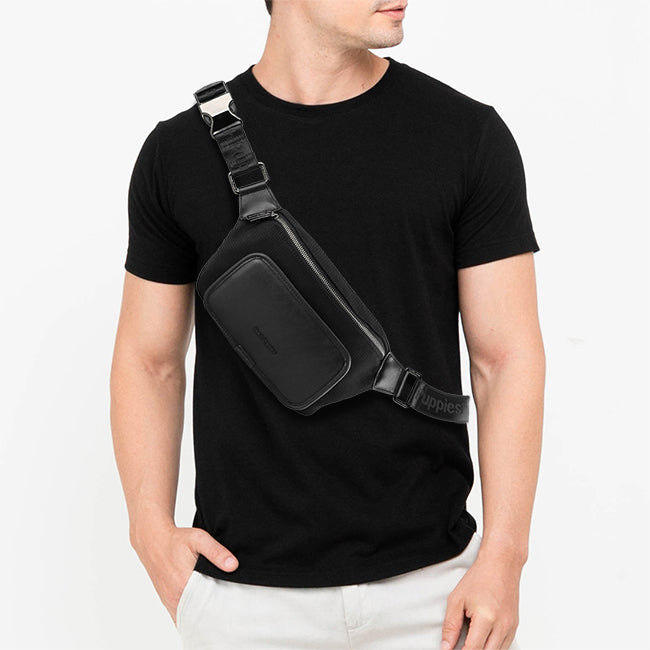 Hush Puppies Men Leslie Waist Bag In Black