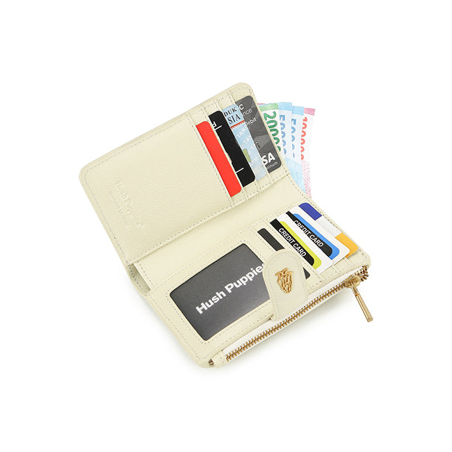 Hush Puppies Aksesoris Unisex Short Wallet Becca Bi Fold Wlt In Cream