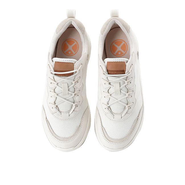 Hush Puppies Sepatu Wanita Sneakers Elevate Bungee Lace In Star White Leather