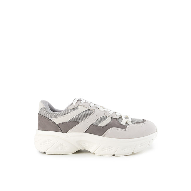 Hush Puppies Sepatu Wanita Sneakers Movement Lace Up In Calm Grey Leather