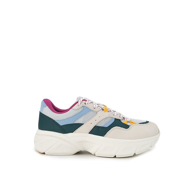 Hush Puppies Sepatu Wanita Sneakers Movement Lace Up In Coastal Teal Leather