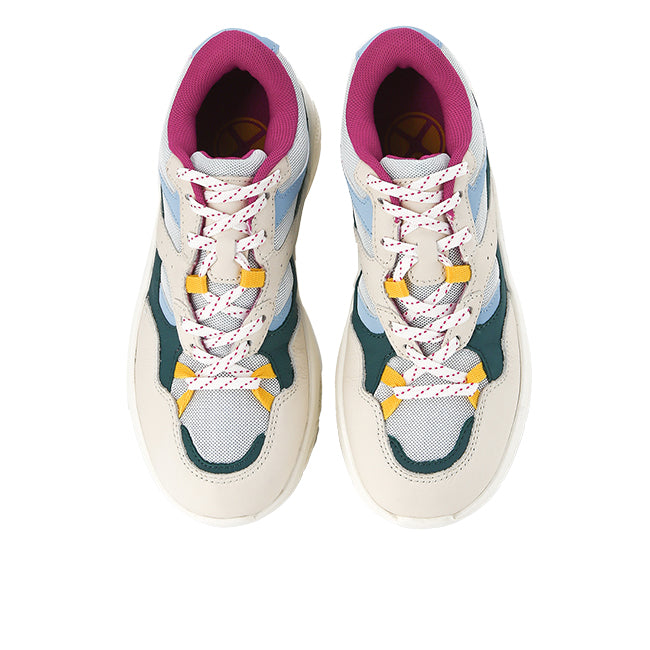 Hush Puppies Sepatu Wanita Sneakers Movement Lace Up In Coastal Teal Leather
