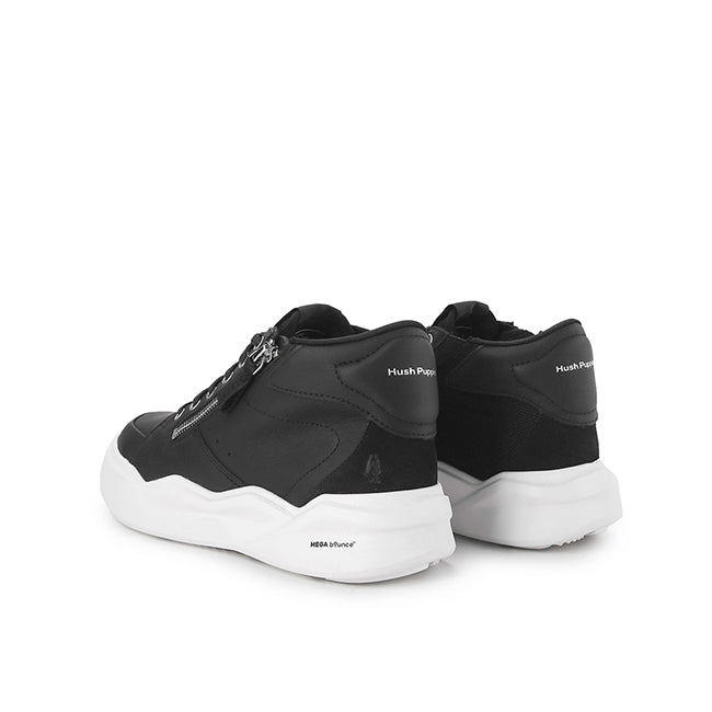 Hush Puppies Sepatu Wanita Sneakers Rush Hi Top Sneaker In Bold Black Leather