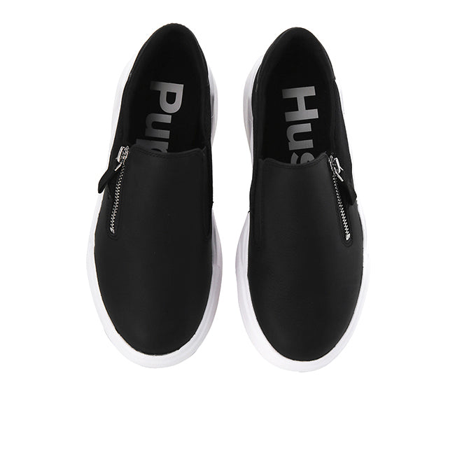 Hush Puppies Sepatu Wanita Sneakers Rush Slipon In Bold Black Leather