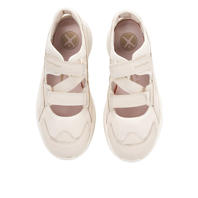 Hush Puppies Sepatu Wanita Sling Back Movement Hybrid In White Leather