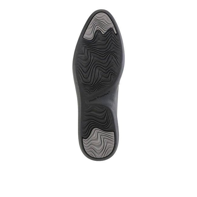 Hush Puppies Sepatu Wanita Flats Aura Ballet In Bold Black Leather