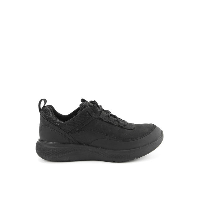 Hush Puppies Sepatu Wanita Lace Up Elevate Wthr Laceup In Bold Black Nubuck