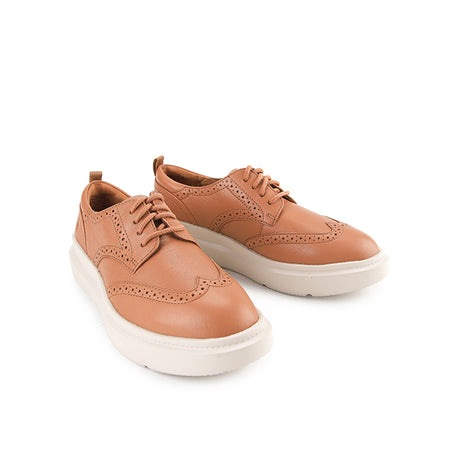 Joy Wingtip In Tan Leather
