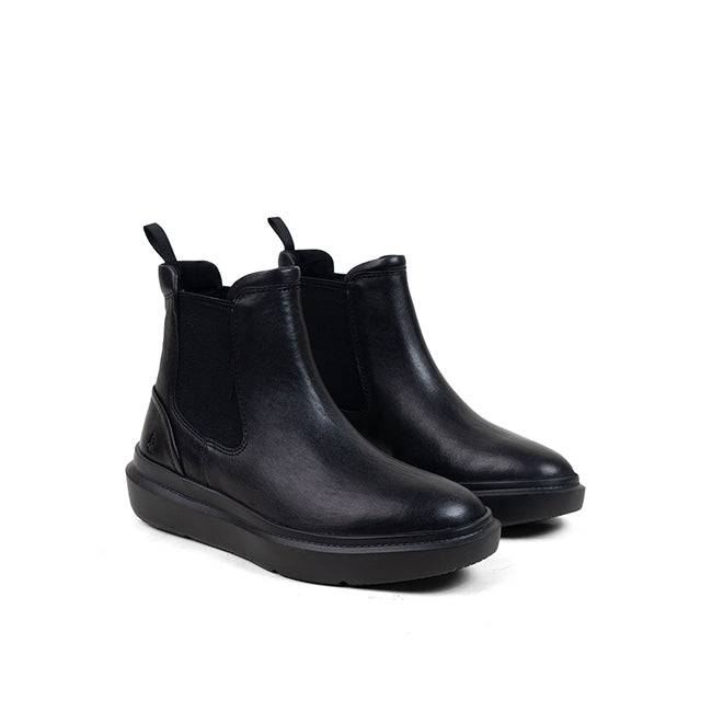 Hush Puppies Women Shoes Joy Chelsea In Bold Black Leather