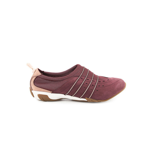 Hush Puppies Sepatu Wanita Slip On Energize In Merlot Red Nubuck