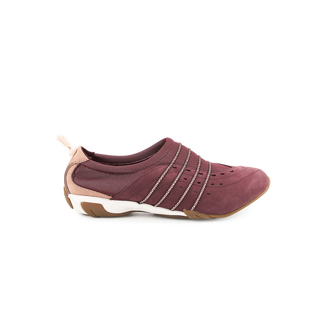 Hush Puppies Sepatu Wanita Slip On Energize In Merlot Red Nubuck